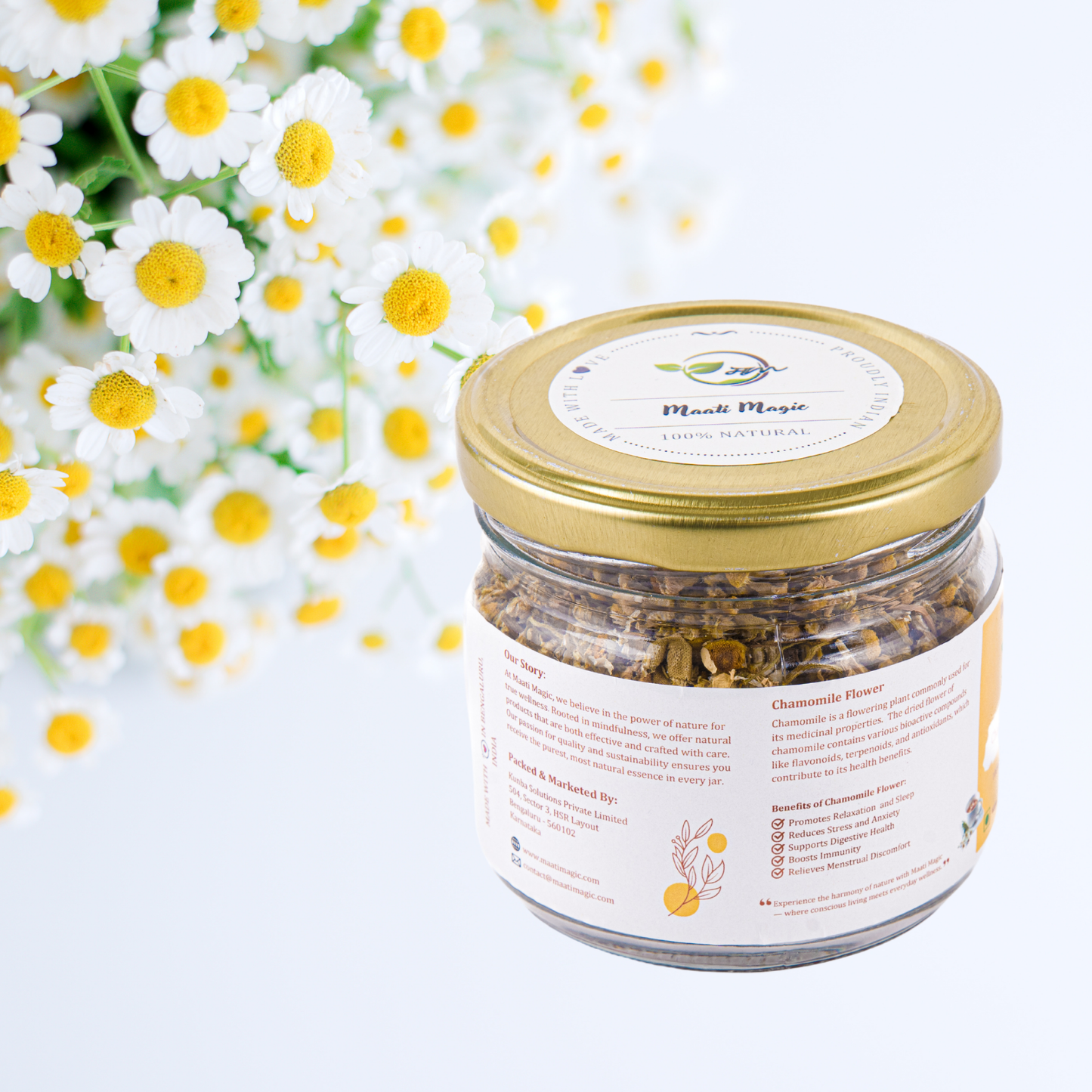 Chamomile Flower tea jar