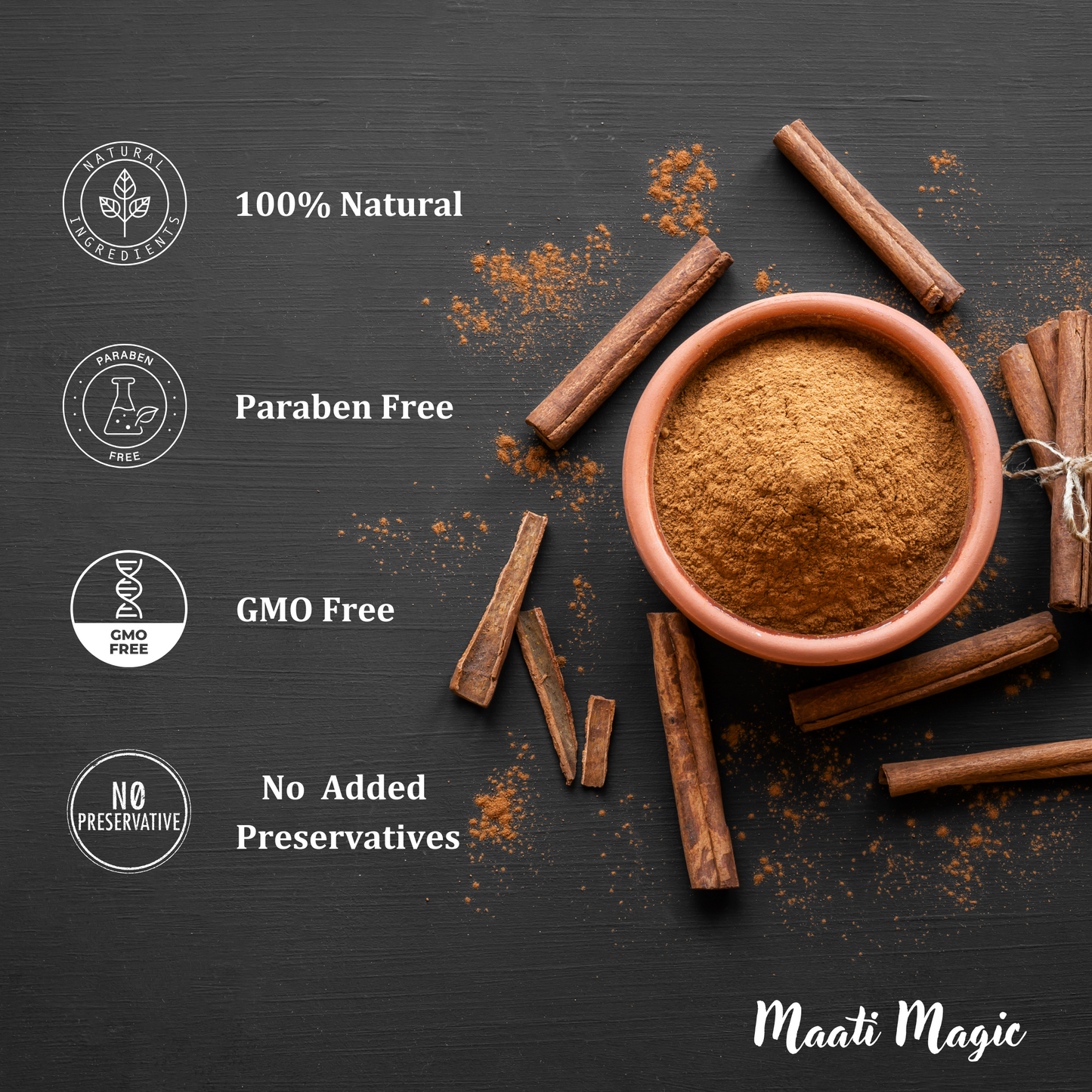 Cinnamon Powder with labels