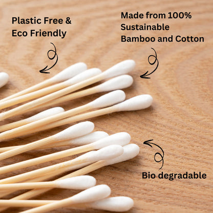 Bamboo Ear Buds/ Ear Swabs - Pack of 75 Stems